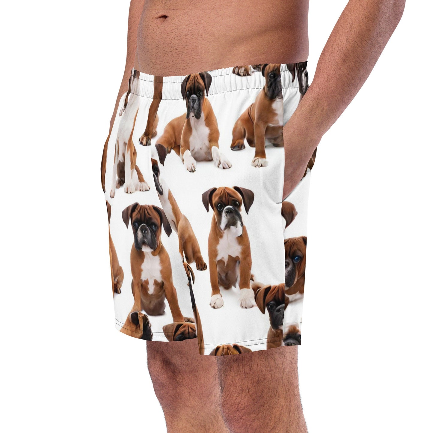 Men&#39;s XS-6XL Swim Trunks Pet Lovers Dog Design Silky Inner Liner Drawcord