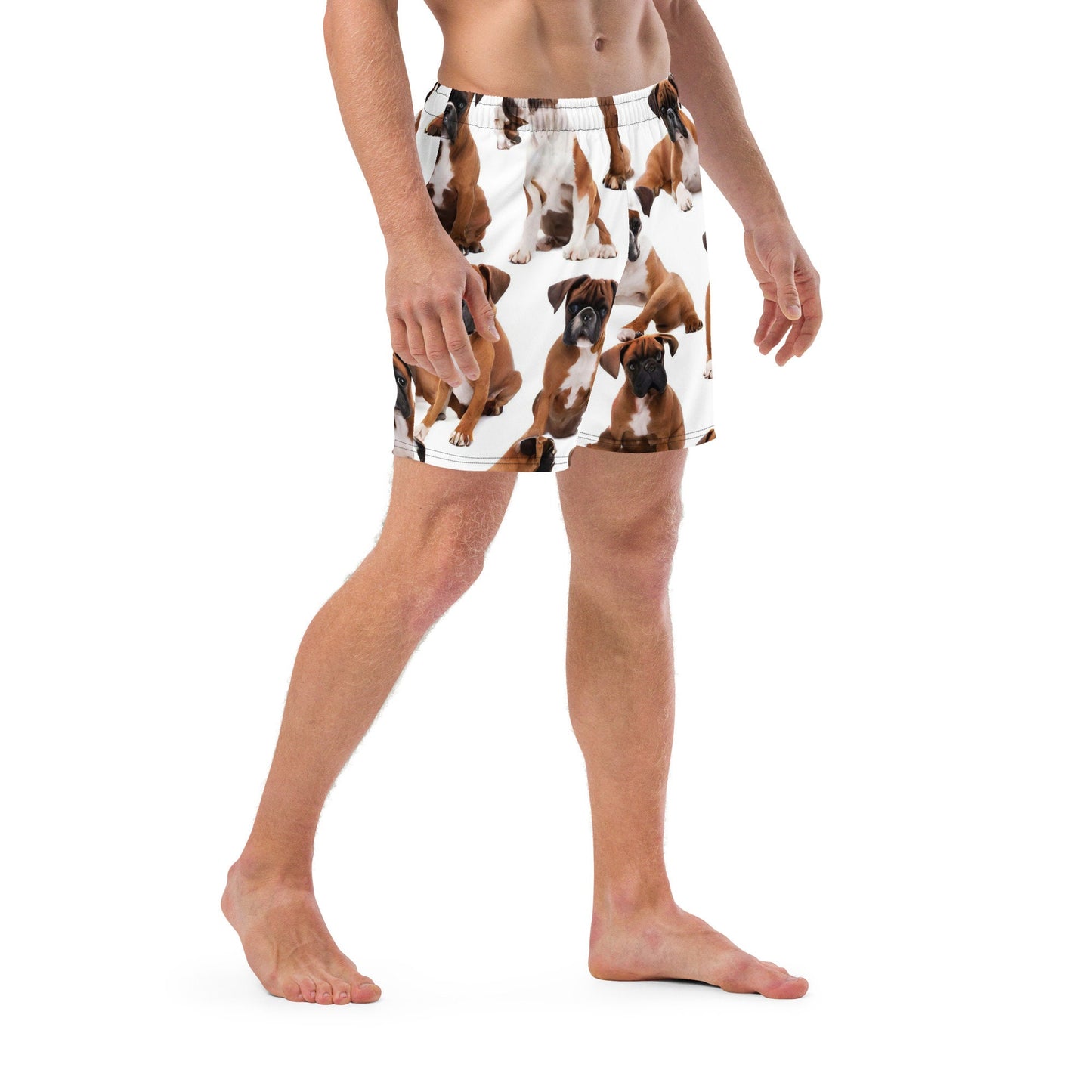 Men&#39;s XS-6XL Swim Trunks Pet Lovers Dog Design Silky Inner Liner Drawcord