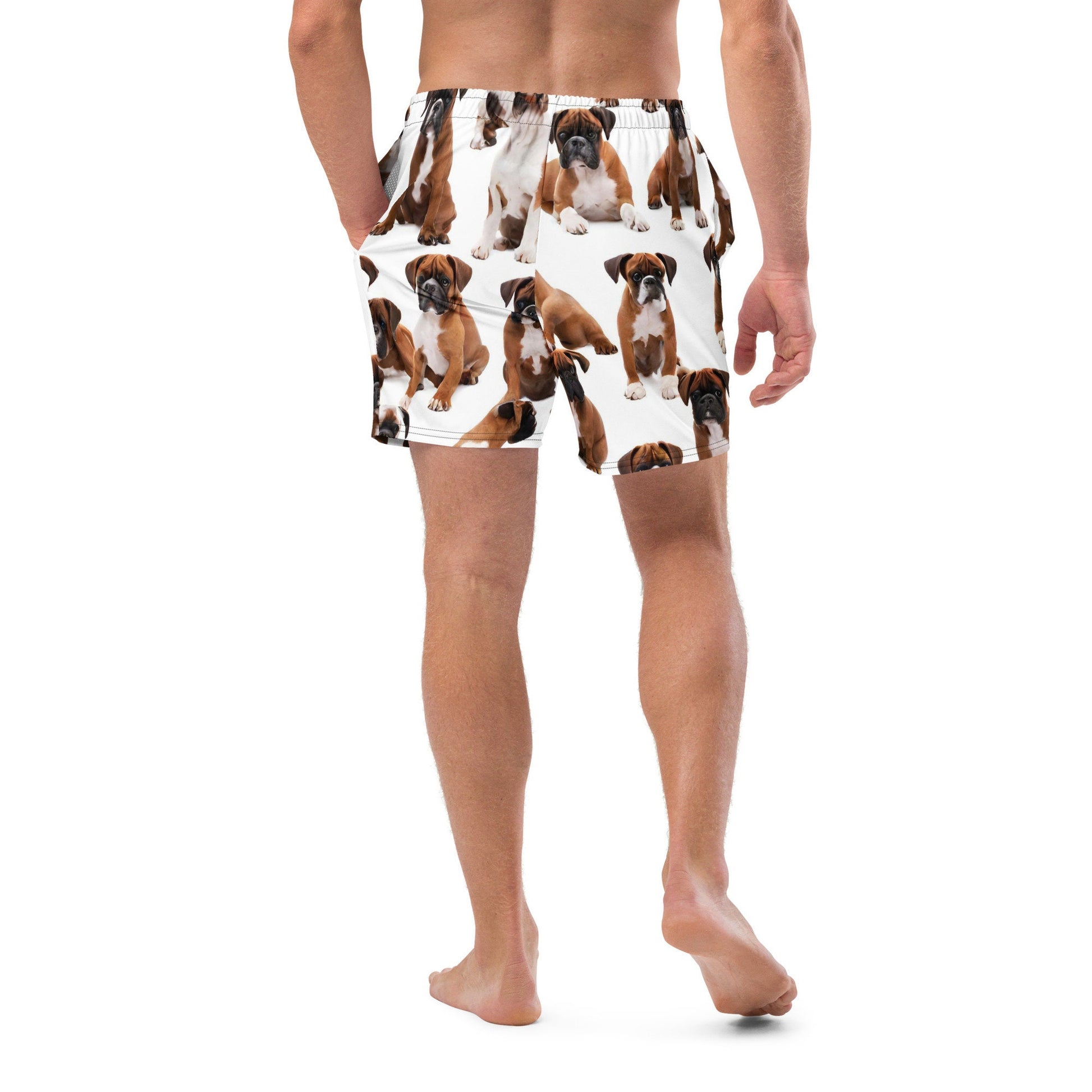 Men&#39;s XS-6XL Swim Trunks Pet Lovers Dog Design Silky Inner Liner Drawcord