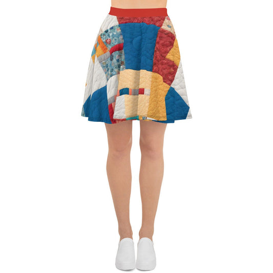 Y2k Colorful Women&#39;s XS-6XL Skater Skirt Flare Mid-Thigh Quilted Style Polyester