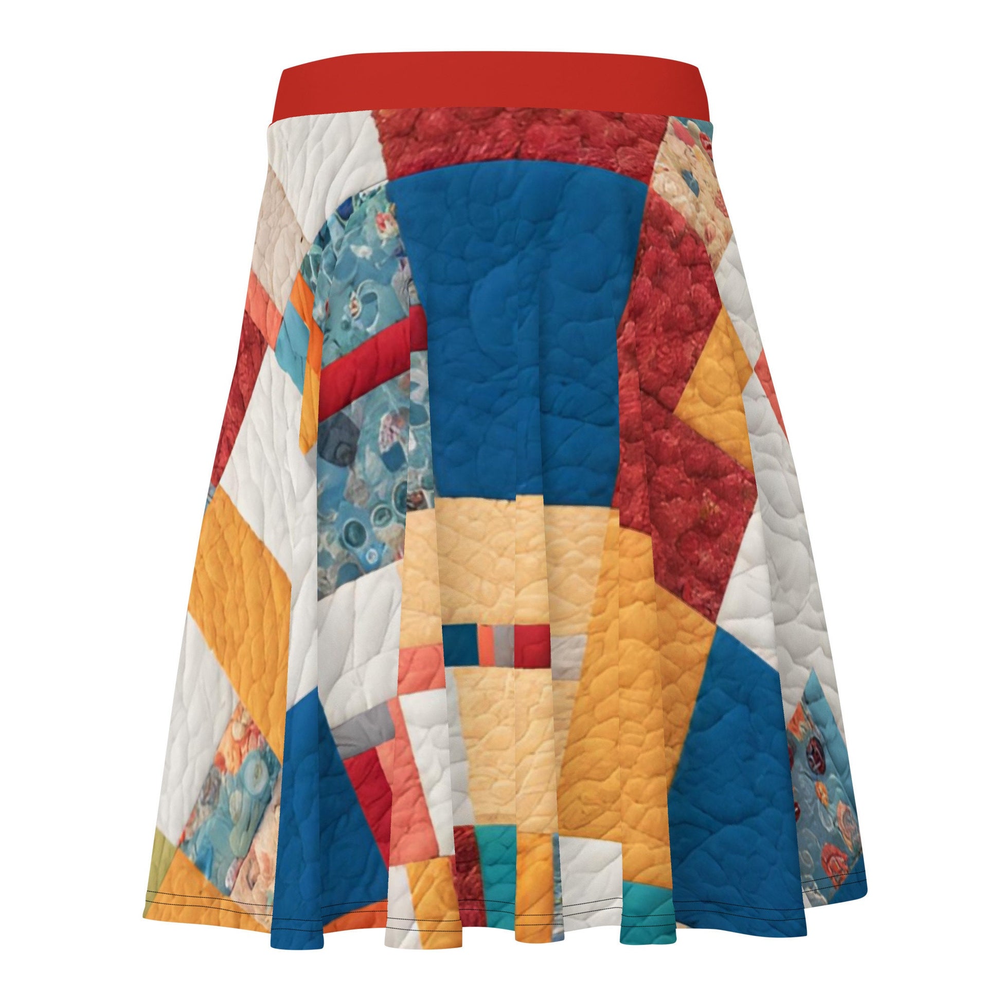 Y2k Colorful Women&#39;s XS-6XL Skater Skirt Flare Mid-Thigh Quilted Style Polyester