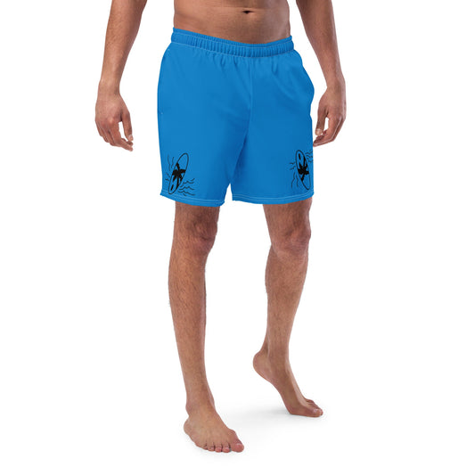 Men&#39;s Swim Trunks XS-6XL Blue with Surfboard Recycled Polyester Silky Liner Drawcord Pockets